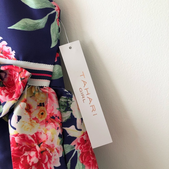 TAHARI Girls floral dress 2T Spring Formal Wedding Easter Church dress NEW - Picture 11 of 16